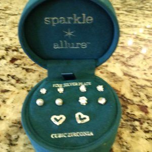 Fine silver plate cubic zirconia earrings